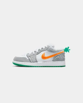 Jordan Kids' Air Jordan 1 Low SE (GS) "Rabbit" Light Smoke Grey/Total Orange/White/Stadium Green