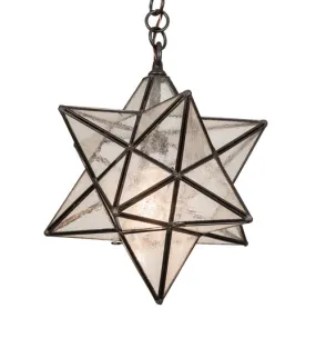 12"W Moravian Star Clear Seeded Mission Pendant