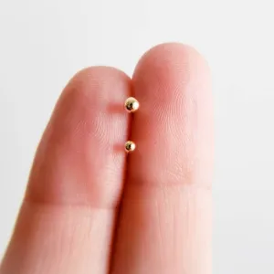 14K Gold Ball Studs