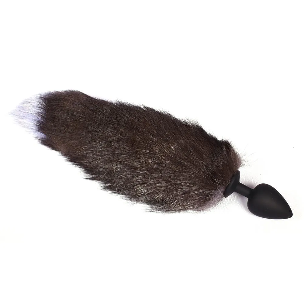 15" Black Fox Tail Silica Gel Plug