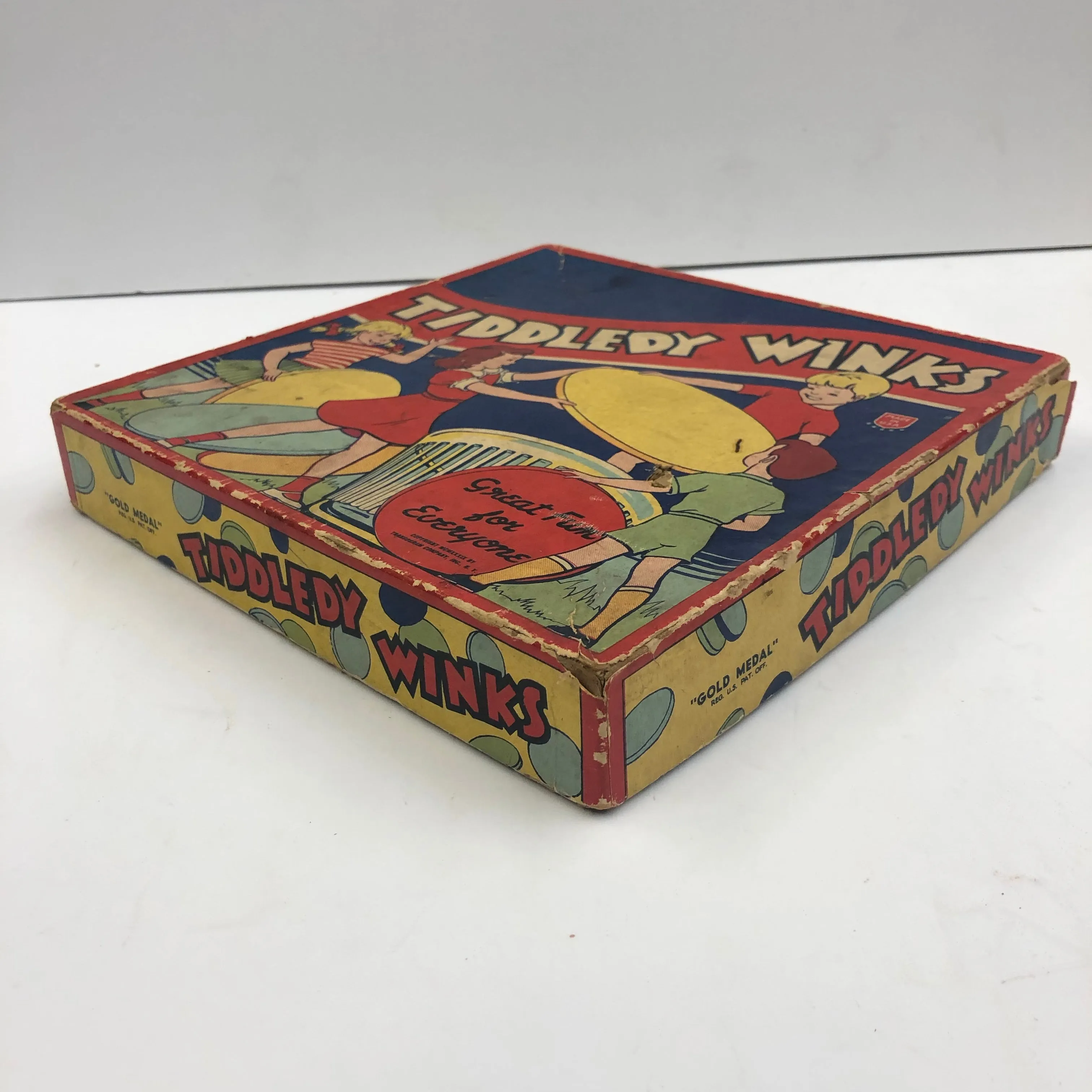 1939 Vintage TIDDLEDY WINKS Children's Board Game, Original Packaging