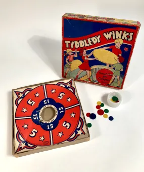 1939 Vintage TIDDLEDY WINKS Children's Board Game, Original Packaging