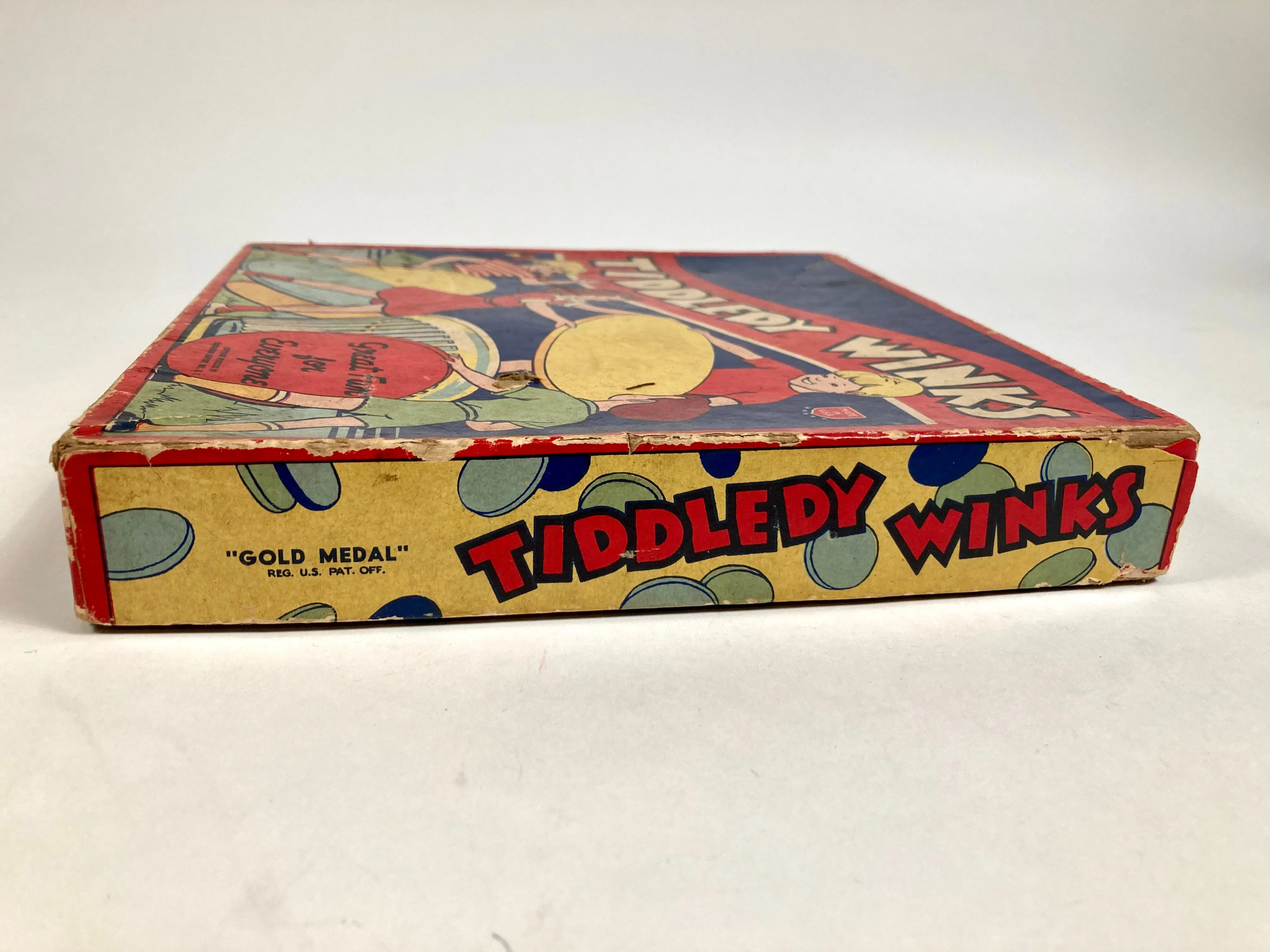 1939 Vintage TIDDLEDY WINKS Children's Board Game, Original Packaging