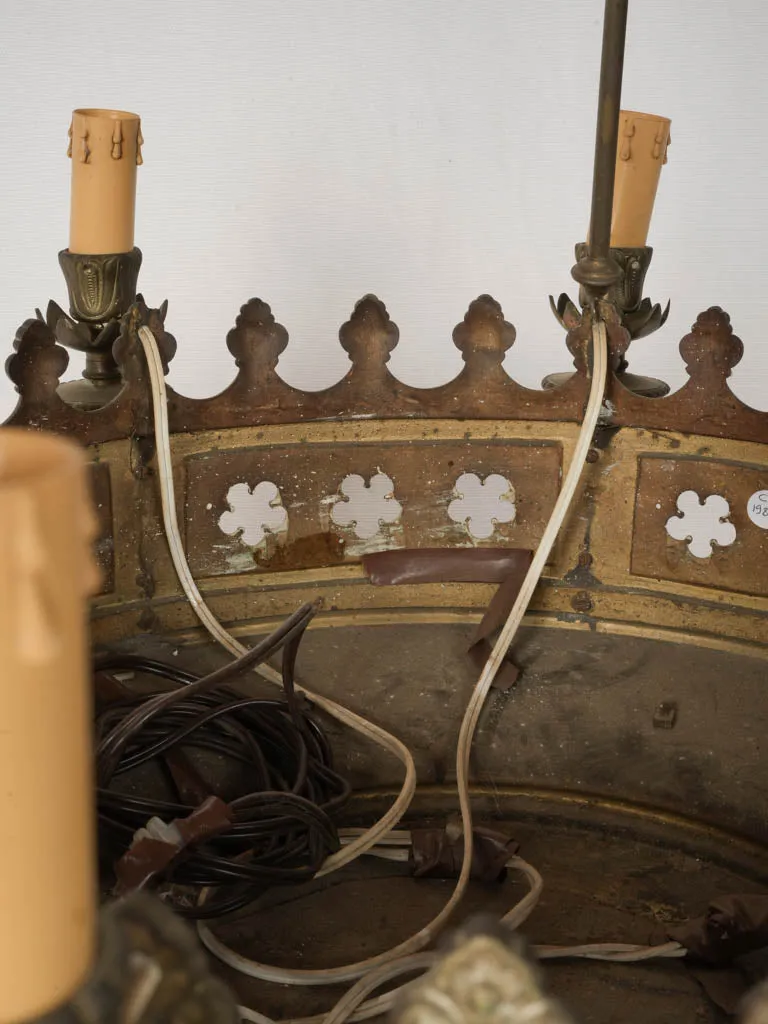 19th-Century Gothic Revival Bronze Chandelier w/ 8 Lights