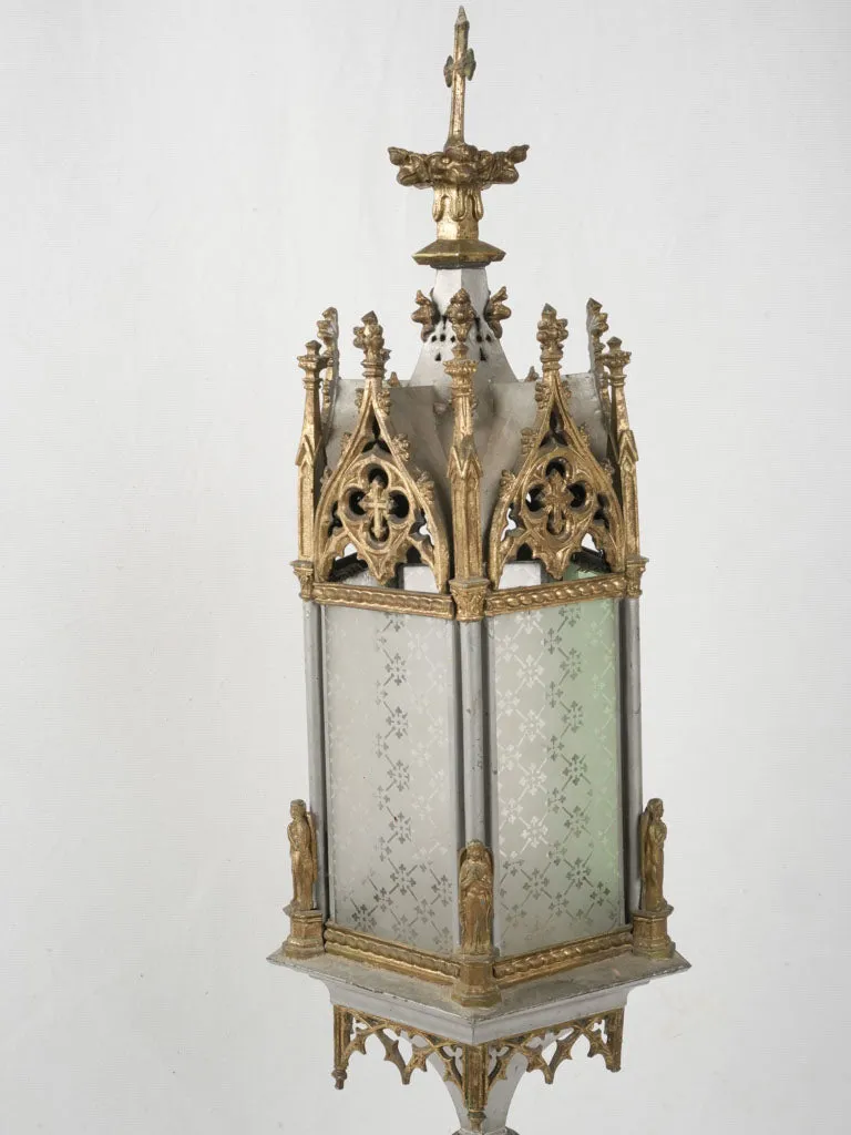 19th-Century Gothic Revival Candlestick Lantern in the Style of Viollet-le-Duc 46¾"