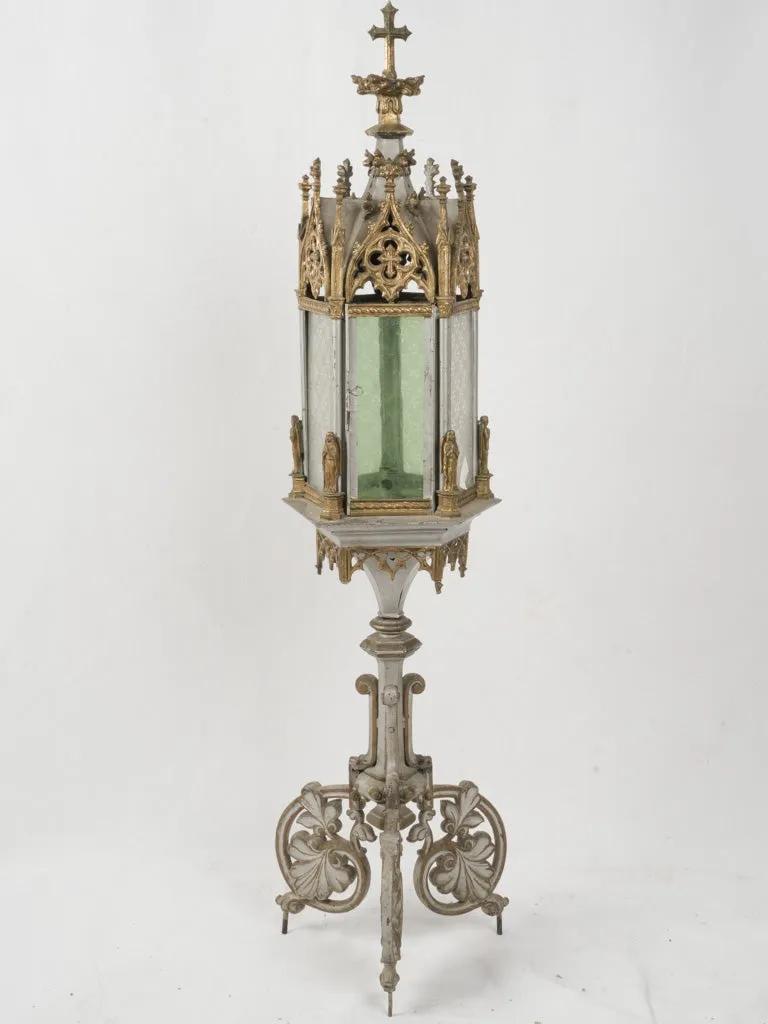 19th-Century Gothic Revival Candlestick Lantern in the Style of Viollet-le-Duc 46¾"