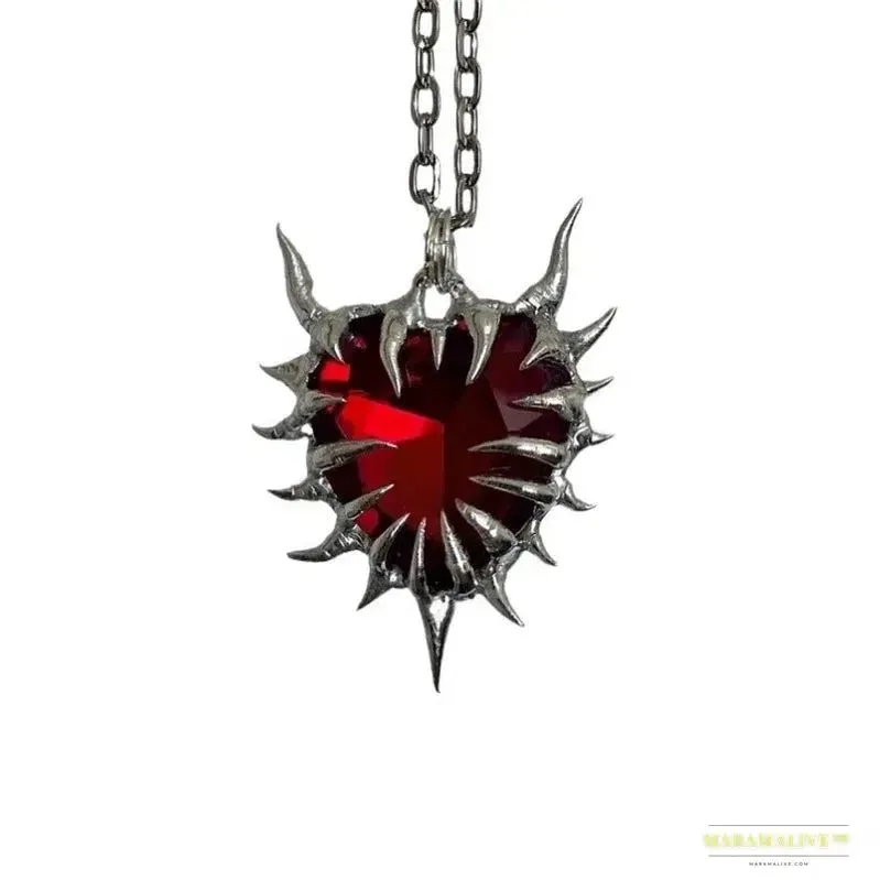 2024 Unique Thorn Heart Necklace - Vintage European & American Gothic Hip-Hop Jewelry