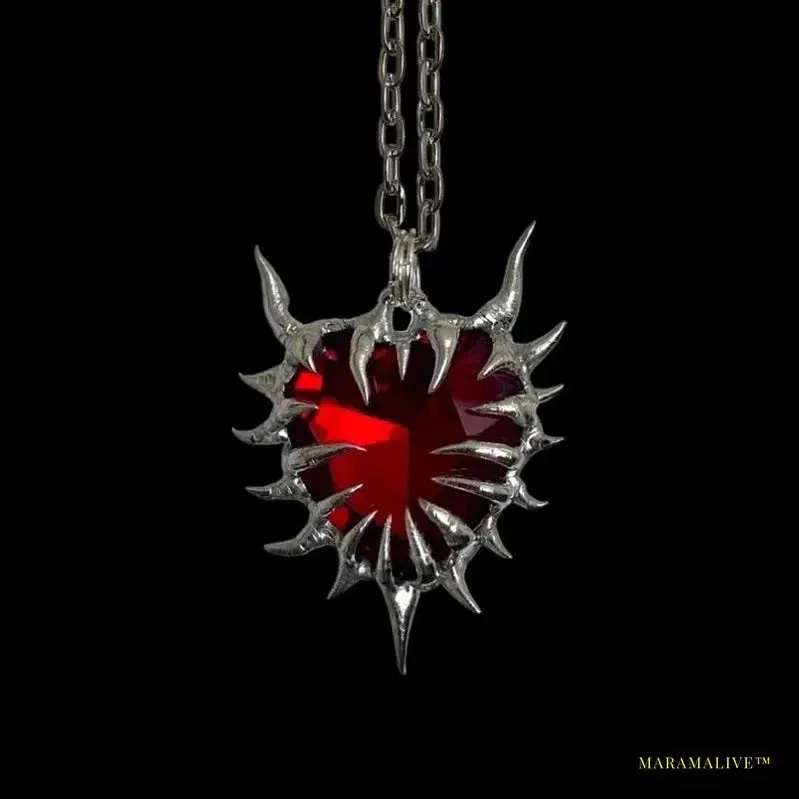 2024 Unique Thorn Heart Necklace - Vintage European & American Gothic Hip-Hop Jewelry