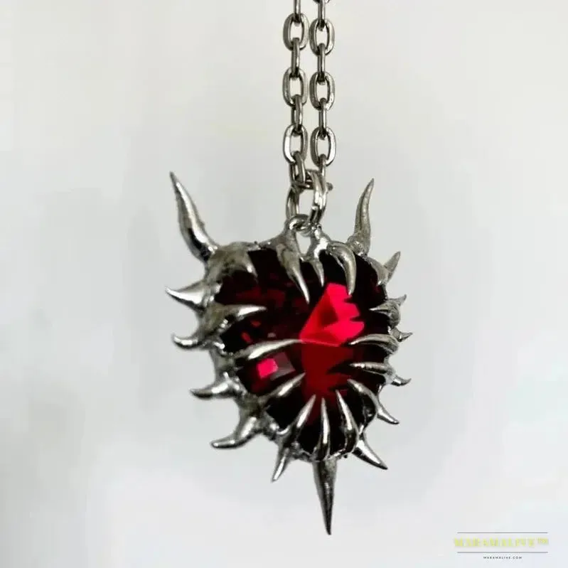 2024 Unique Thorn Heart Necklace - Vintage European & American Gothic Hip-Hop Jewelry