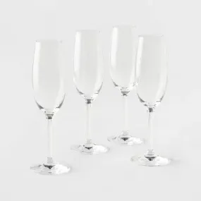 4pk Geneva Crystal 7.7oz Champagne Flutes - Threshold Signature