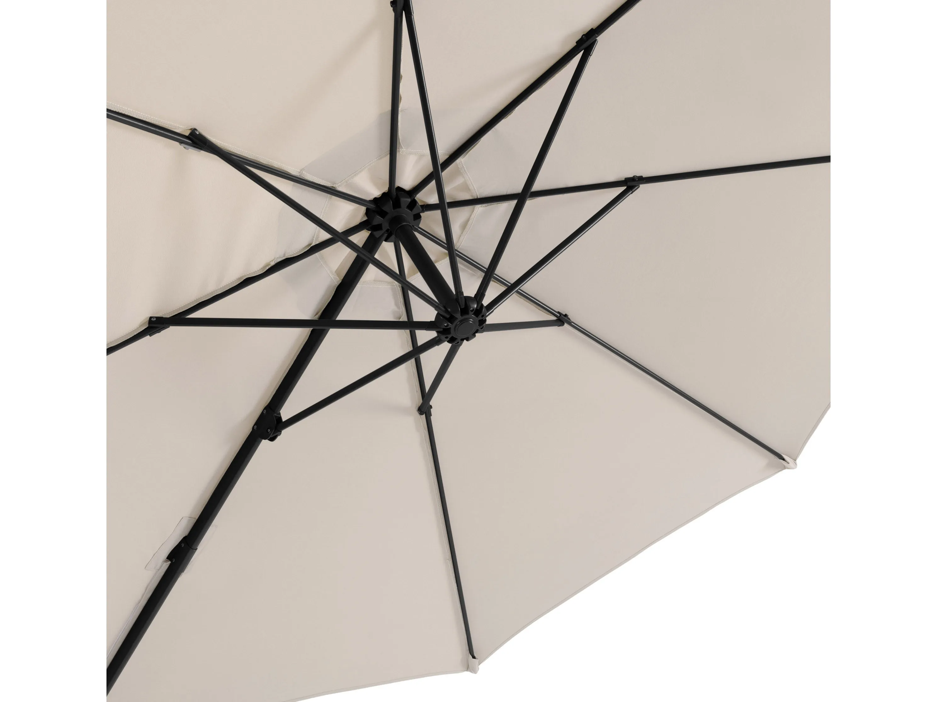 9.5ft Offset Patio Umbrella, 360 Degree - Off White