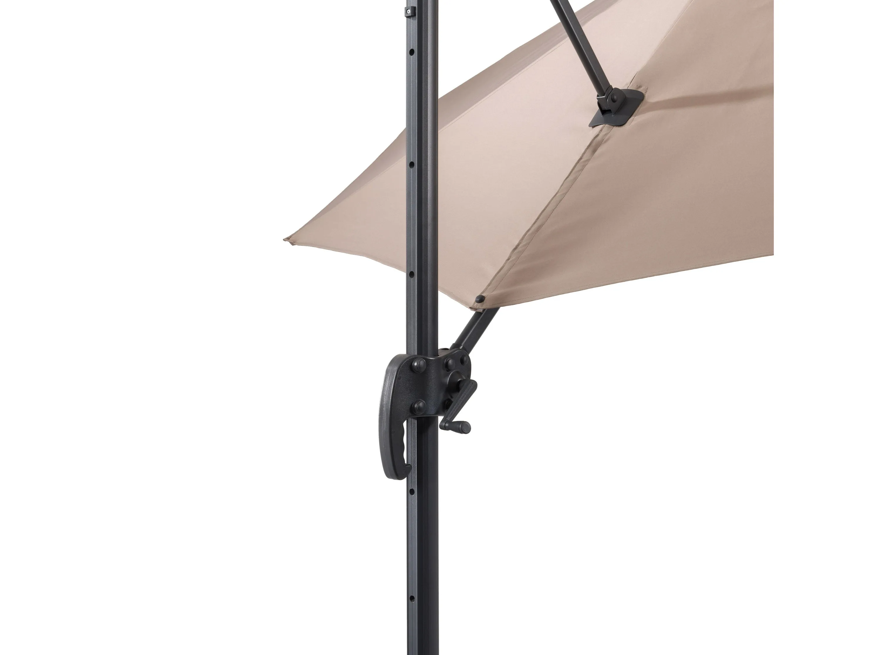 9.5ft Offset Patio Umbrella, 360 Degree - Taupe