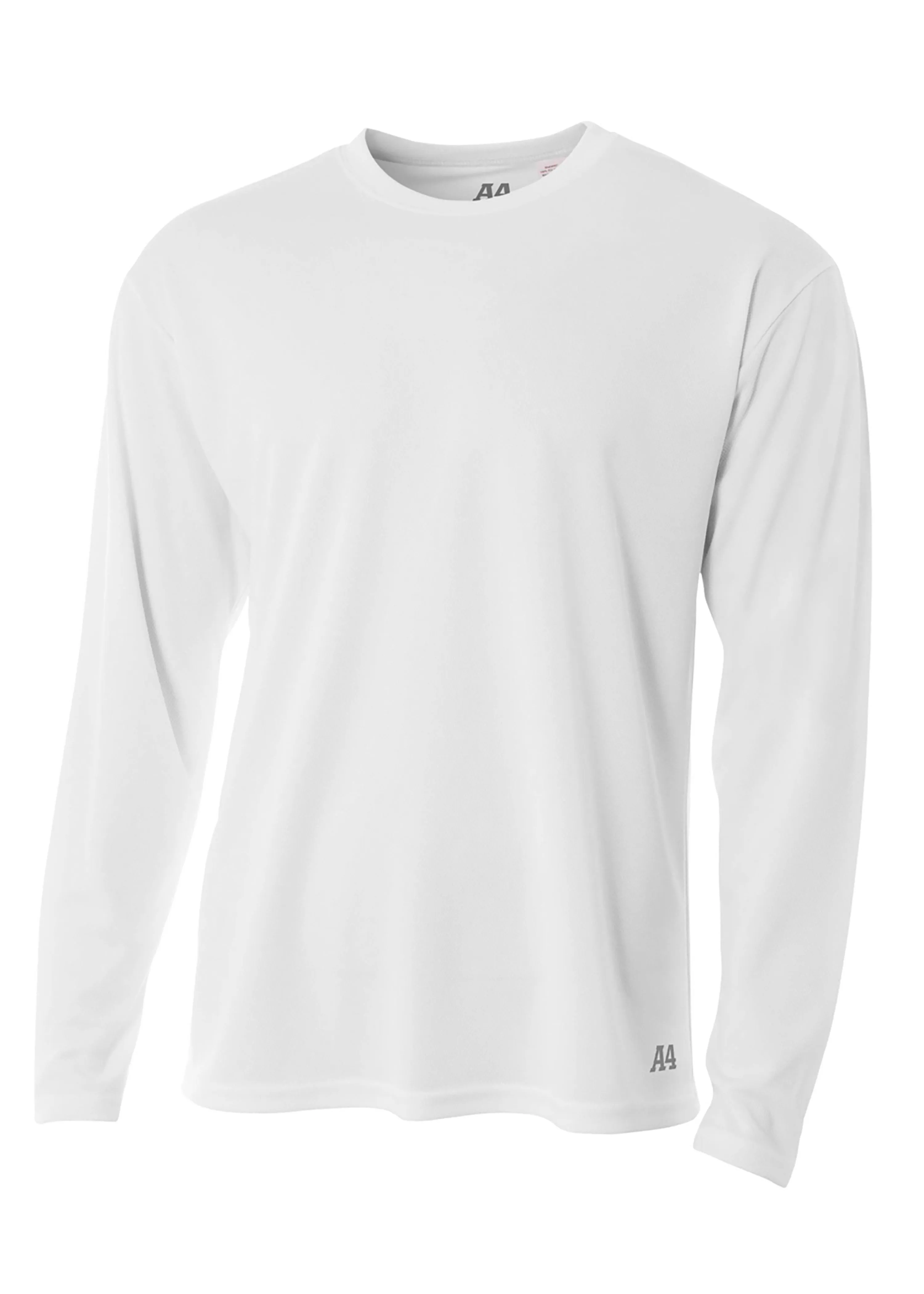 A4 Mens Long Sleeve Birds-Eye Mesh Crew