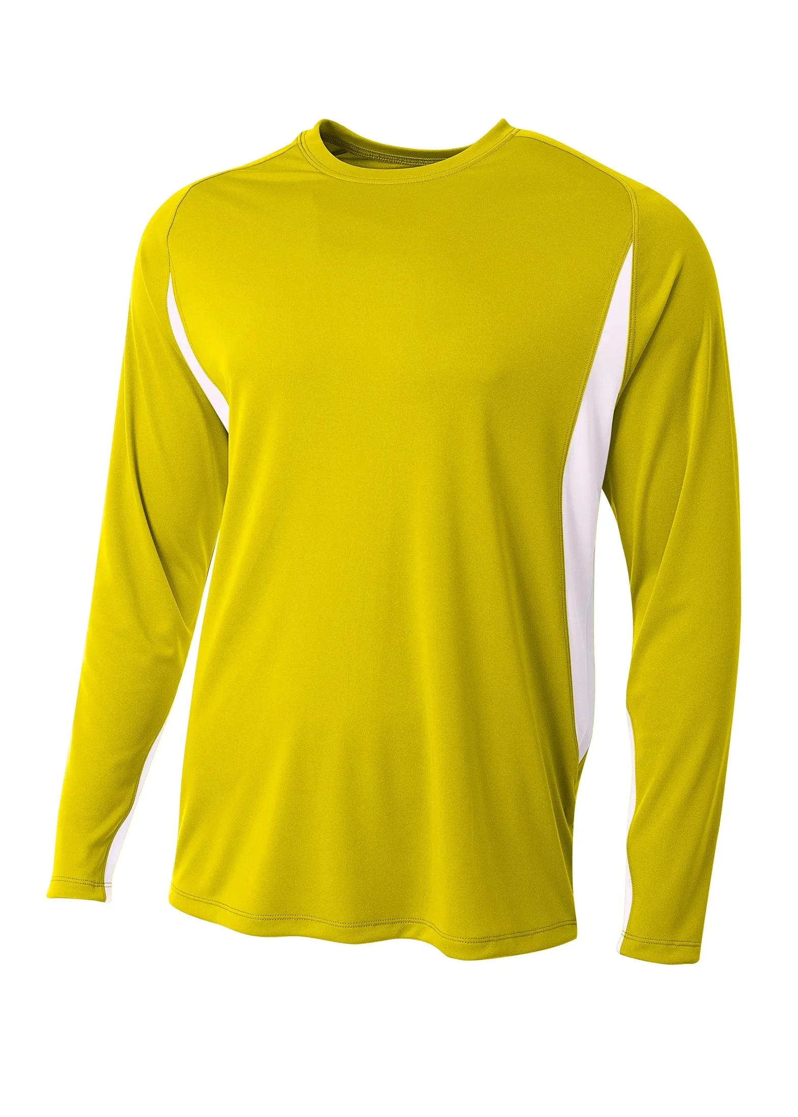 A4 Mens Long Sleeve Color Block Tee