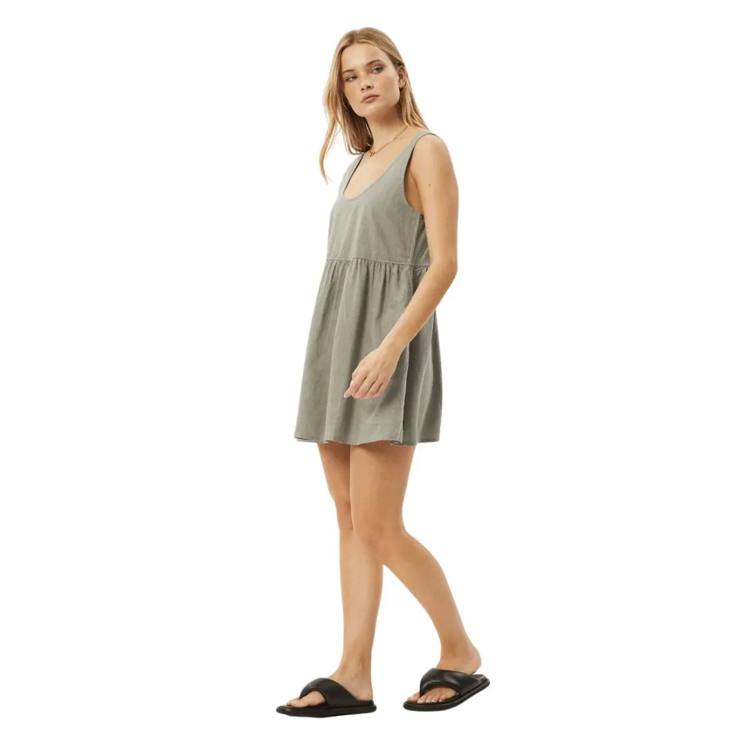 Afends Womens Jesse Hemp Mini Dress - Olive