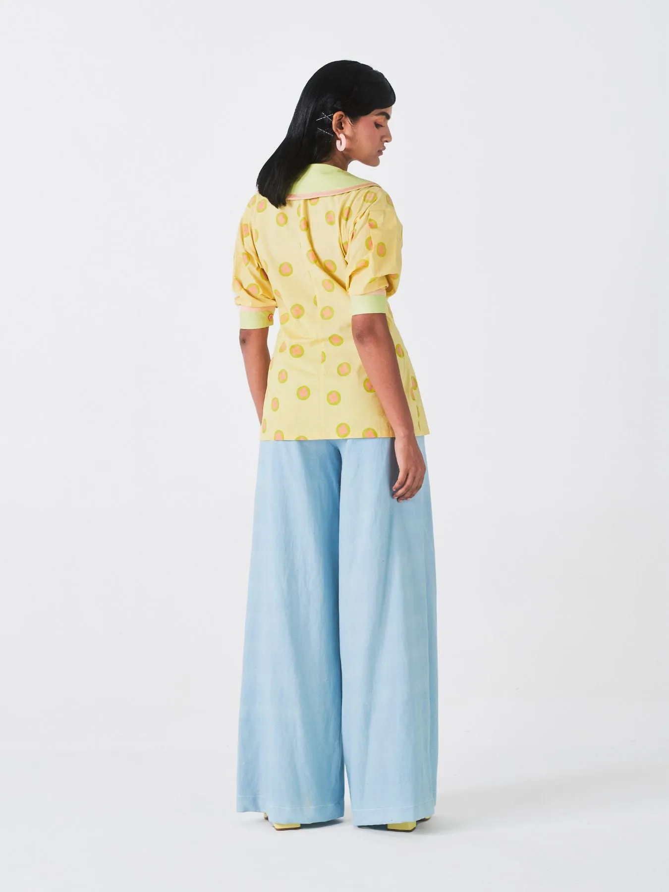 Amaltas Collared Top, Yellow