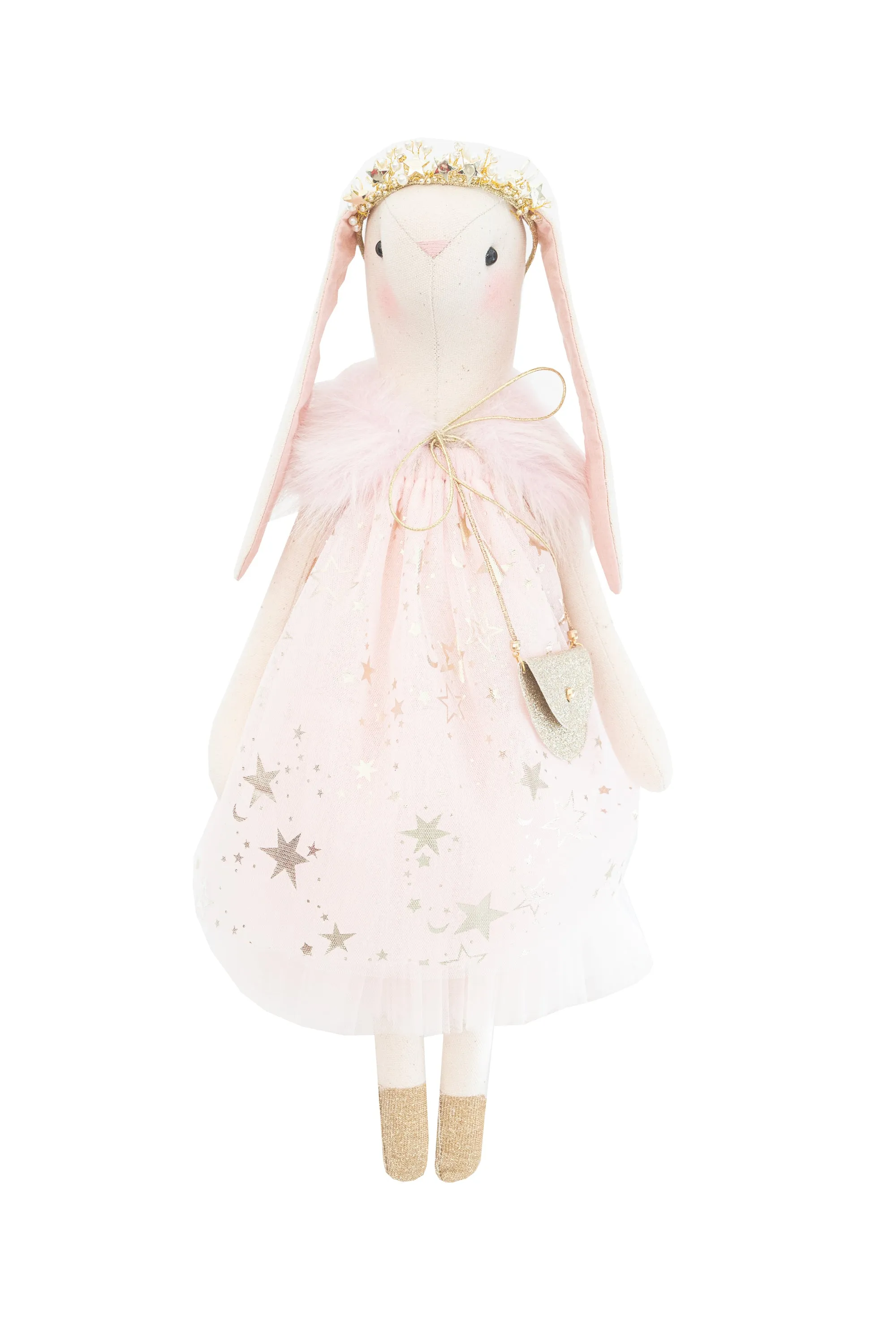 AMANDA - PINK AND GOLD STAR BIMBOM BUNNY WITH TIARA