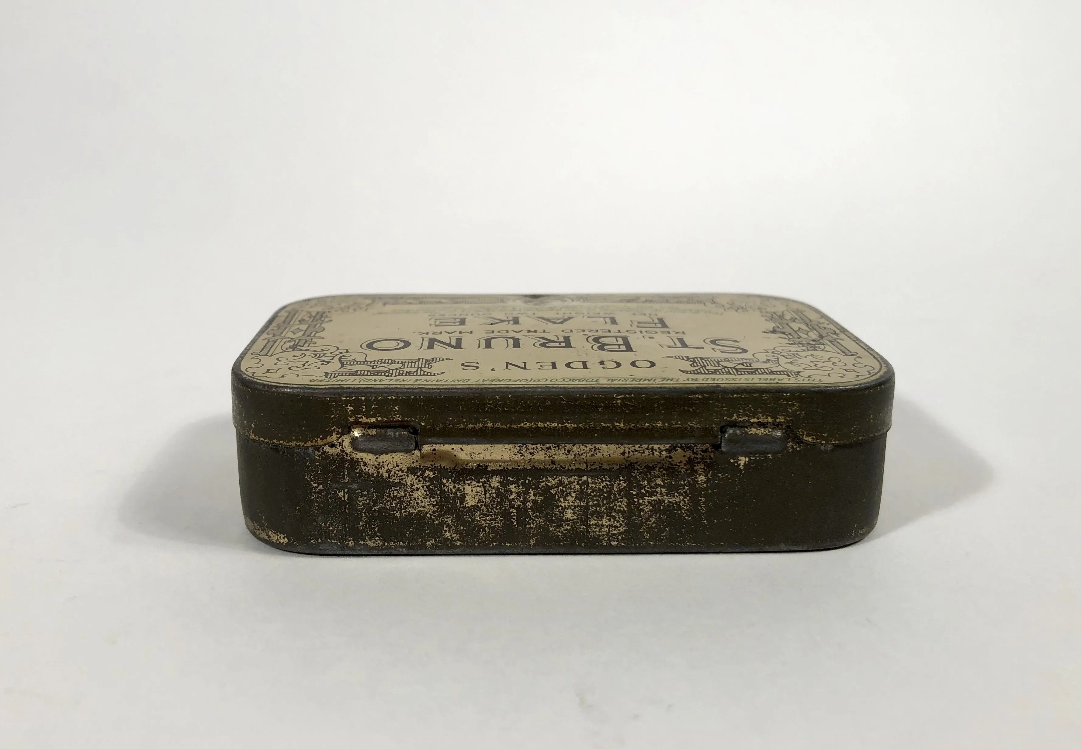 Antique Ogden's ST. BRUNO FLAKE Tobacco Tin Box, Great Britain || EMPTY