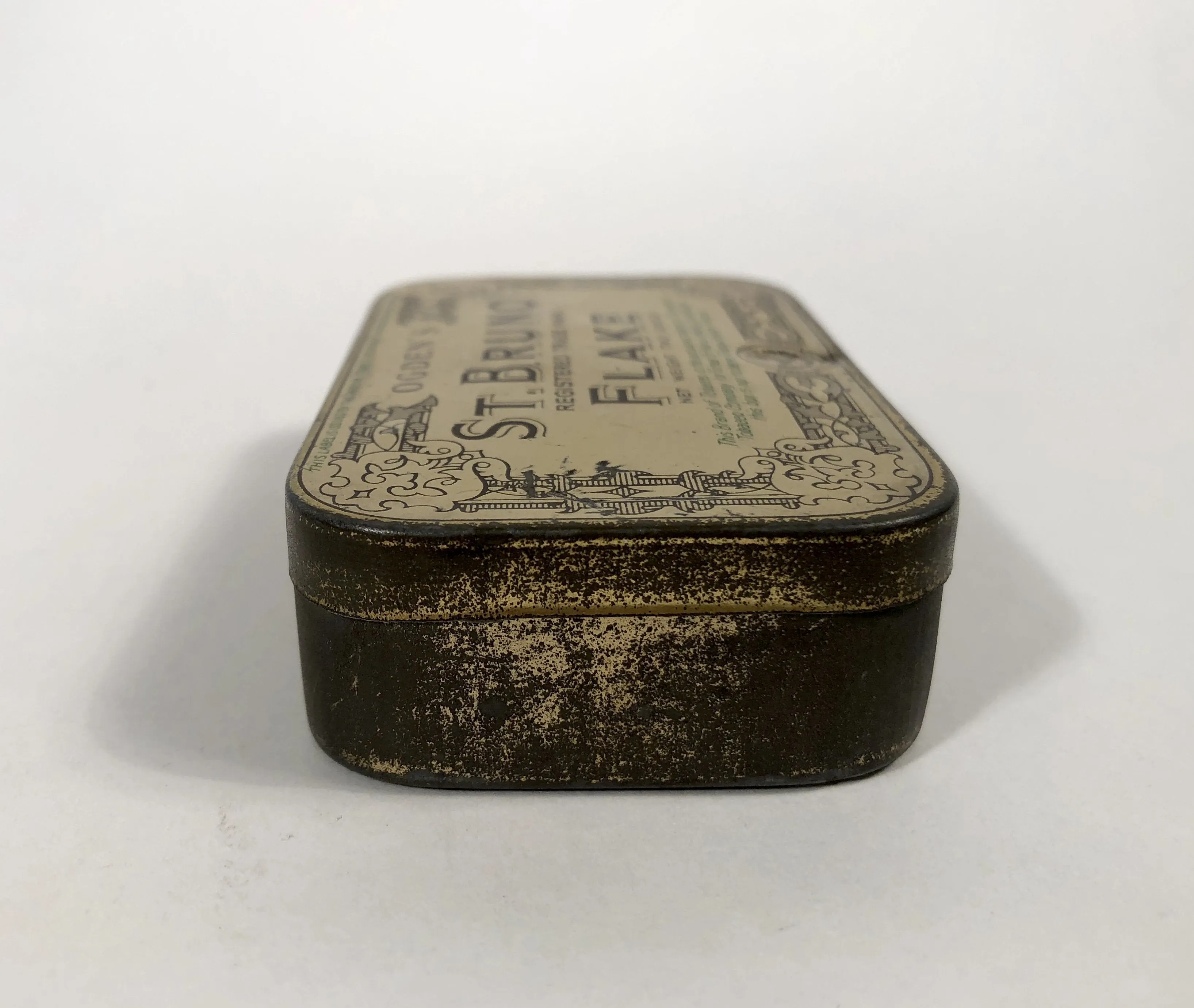 Antique Ogden's ST. BRUNO FLAKE Tobacco Tin Box, Great Britain || EMPTY