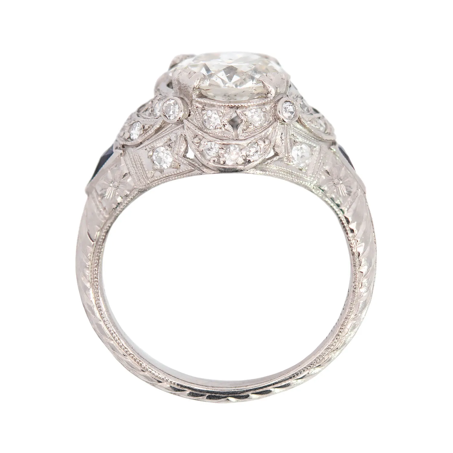 Art Deco Platinum Diamond Ring 2.03ctw