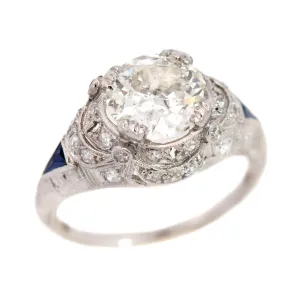 Art Deco Platinum Diamond Ring 2.03ctw