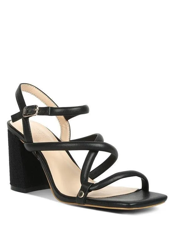 Artha Open Square Toe Block Heel Sandals