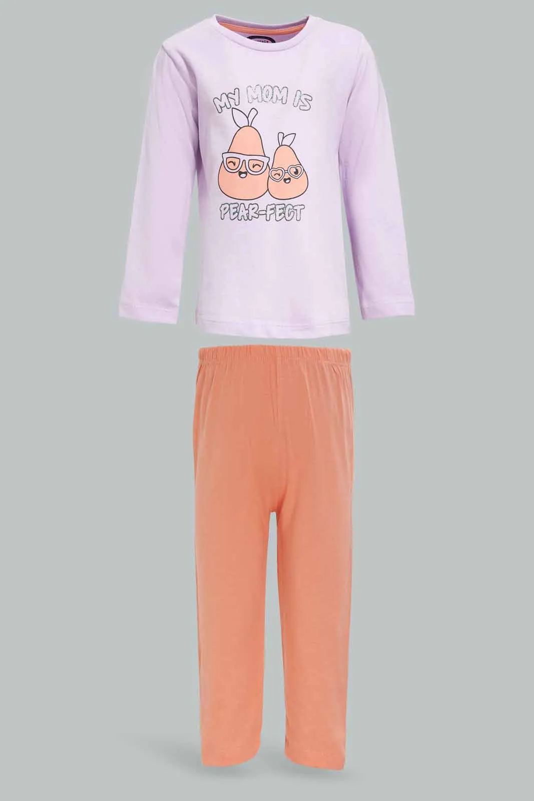 Baby Girls Lilac Printed Pyjama Set (2 Piece)