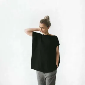 Baltic Linen Top in Black by Seaside Tones