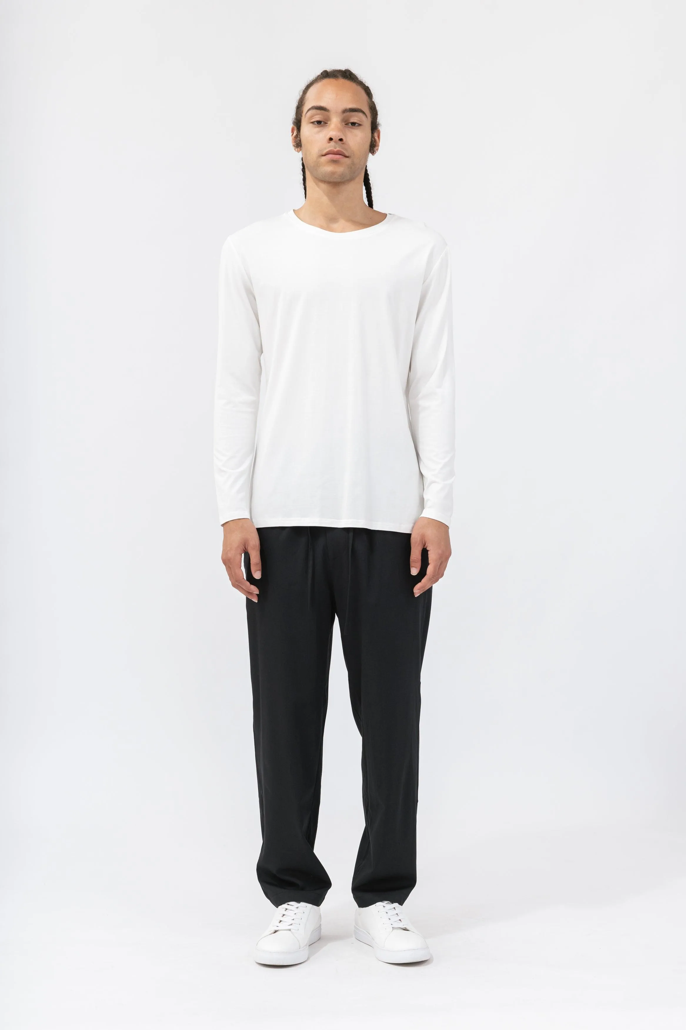 Bamboo Contrast Piping Long Sleeve Tee