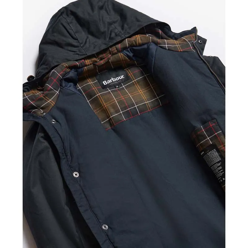 Barbour Wax Mens Parka - Navy