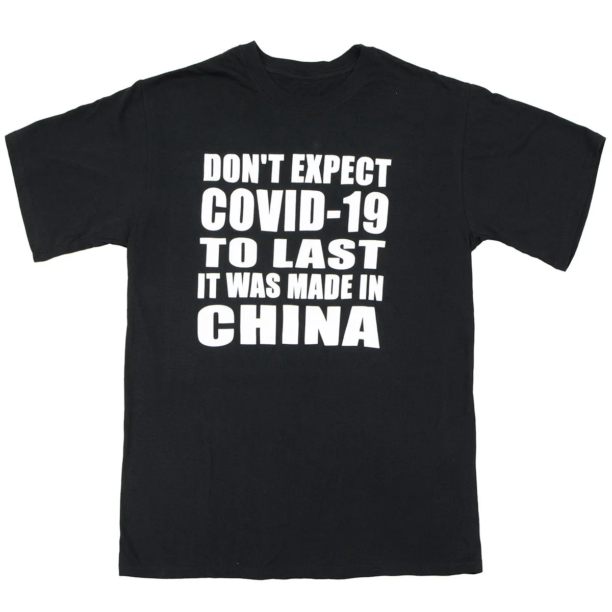 Biker Clothing Co. BCC116013 Men's Black 'Don't Expect Covid-19 To Last' T-Shirt