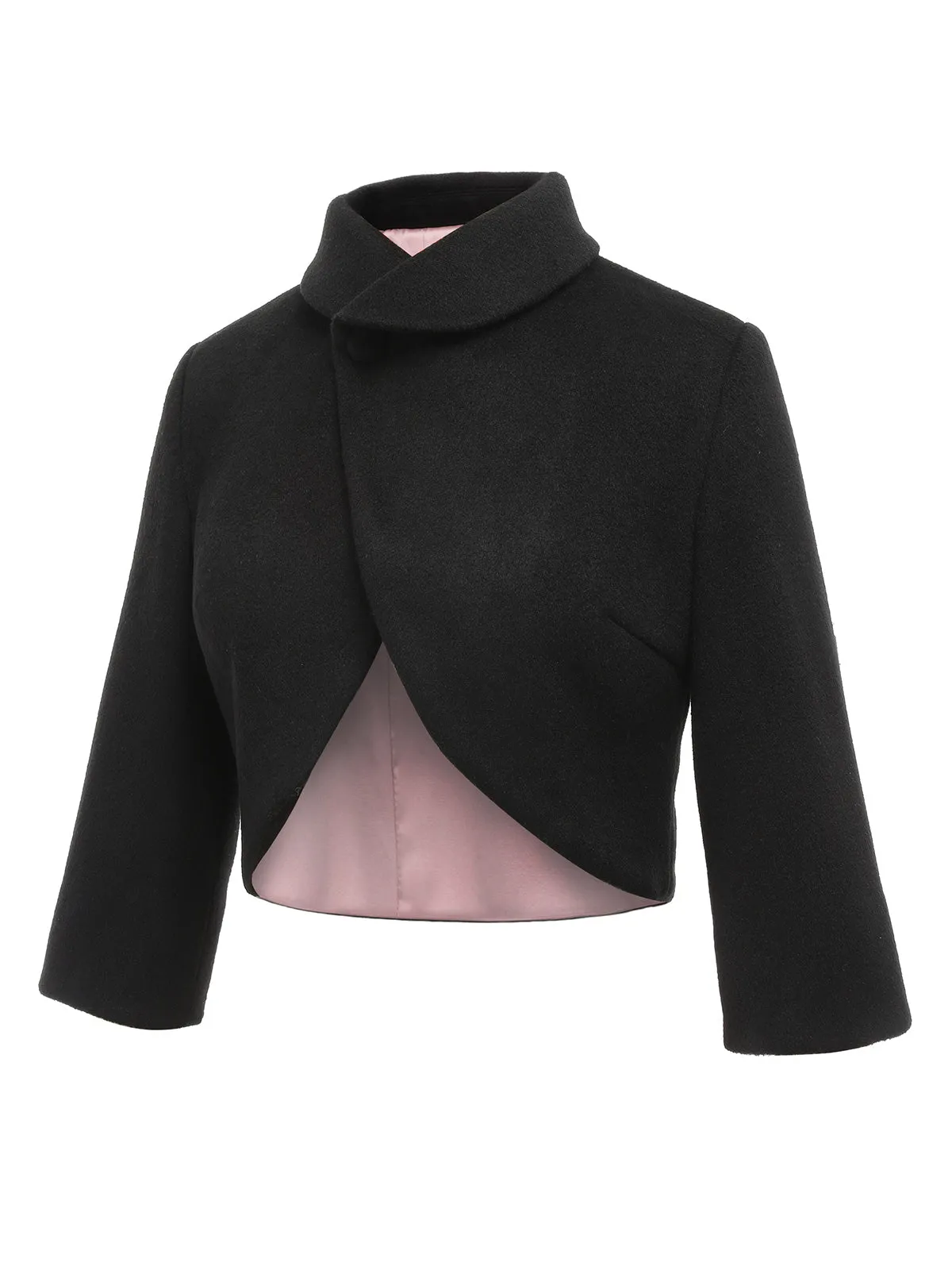 Black 1950s Latest Woolen Wrap Bolero Jacket