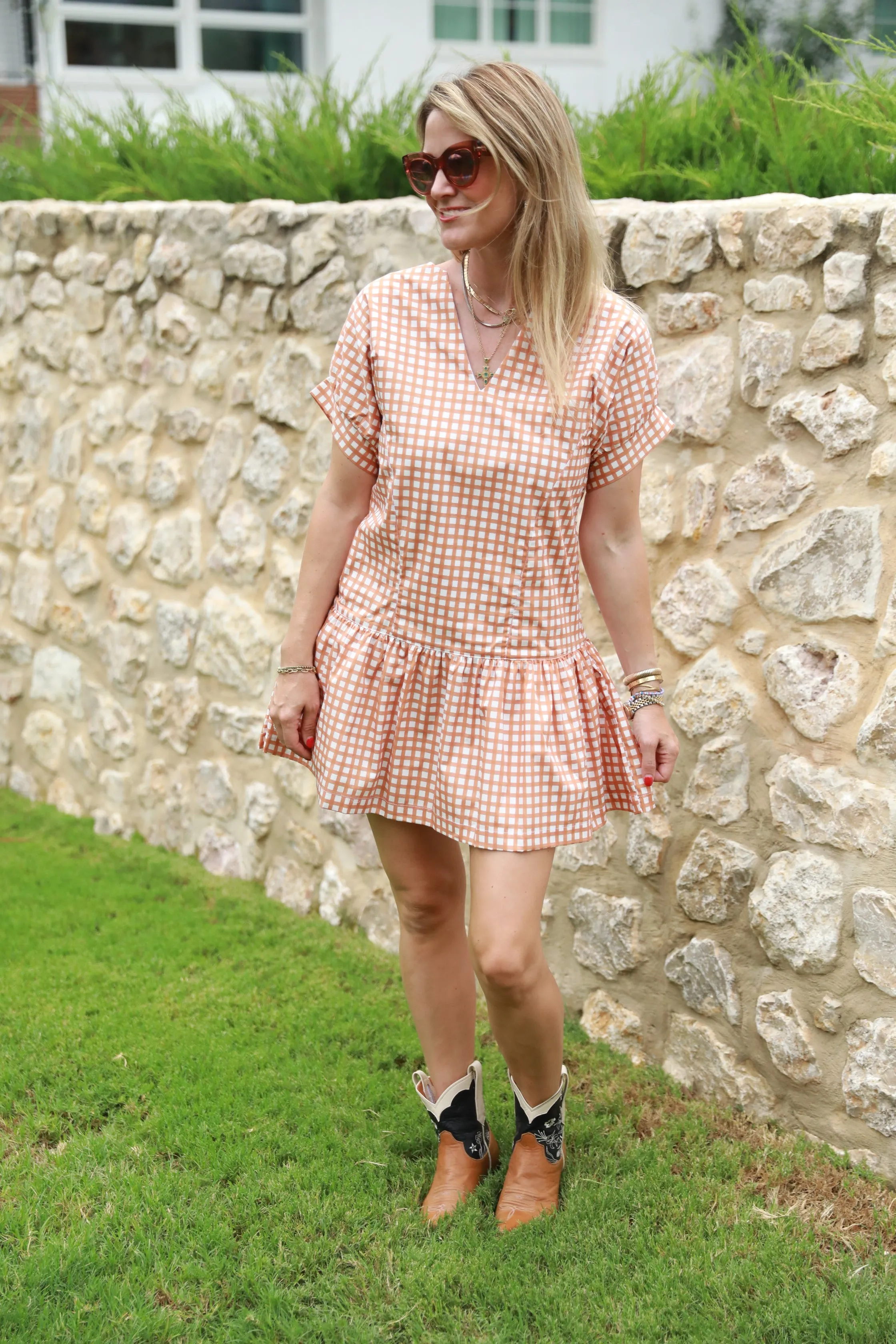 Black Label Lucy Dress - Tiny Check Collection