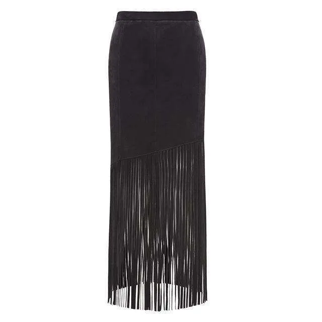 Black Tassel Bohemian Skirt