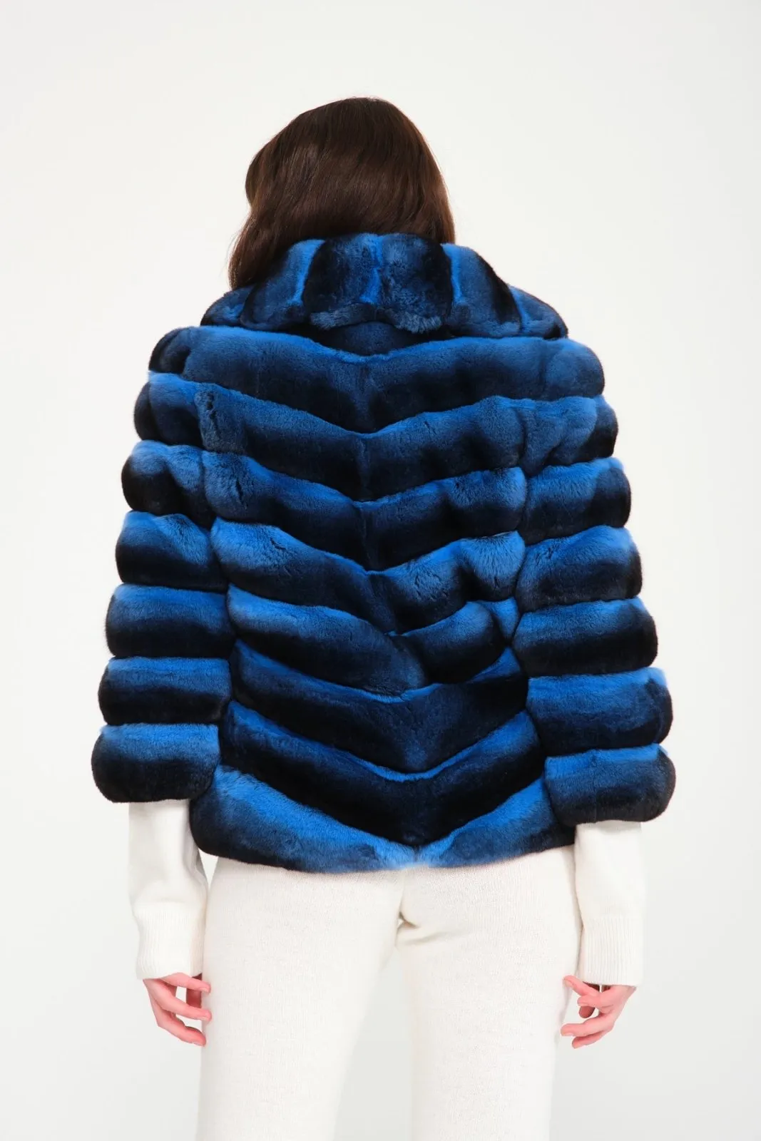 Blue Chinchilla Fur Coat