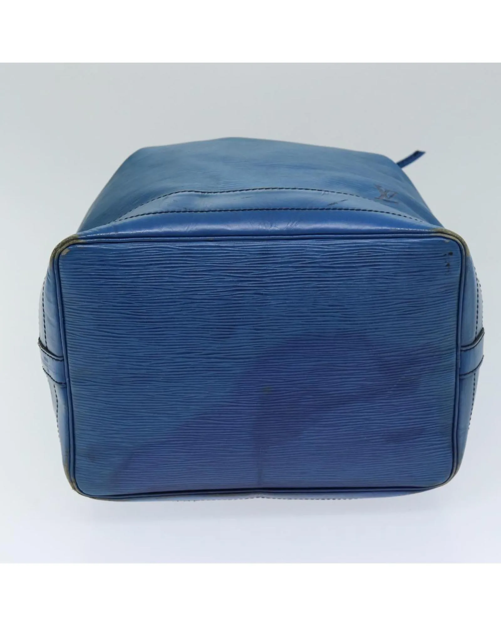 Blue Epi Leather Shoulder Bag with Adjustable Strap and Serial Number