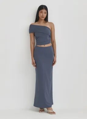 Blue Jersey Maxi Skirt- Kaitlyn