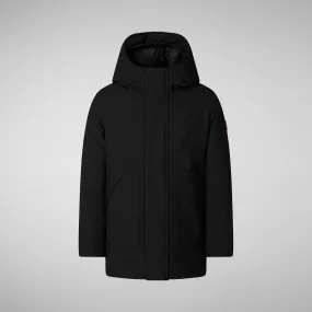 Boys' hooded parka Albi in black