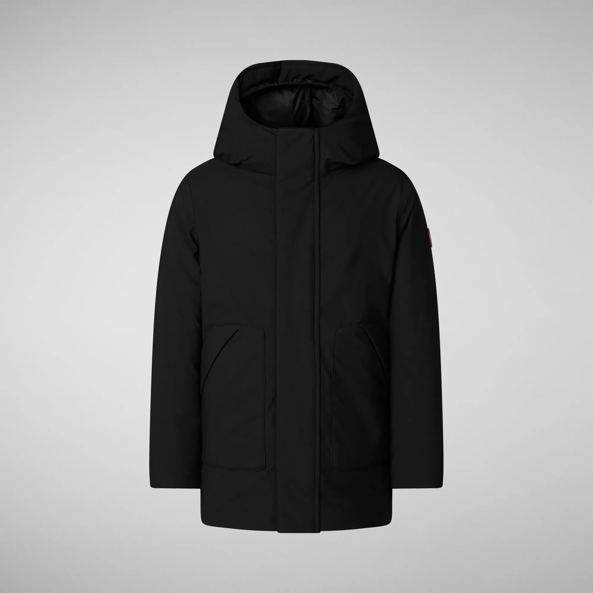 Boys' hooded parka Albi in black