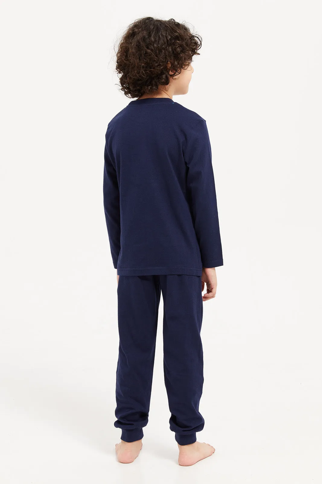 Boys Navy Rocket Pyjama Set (2 Piece)