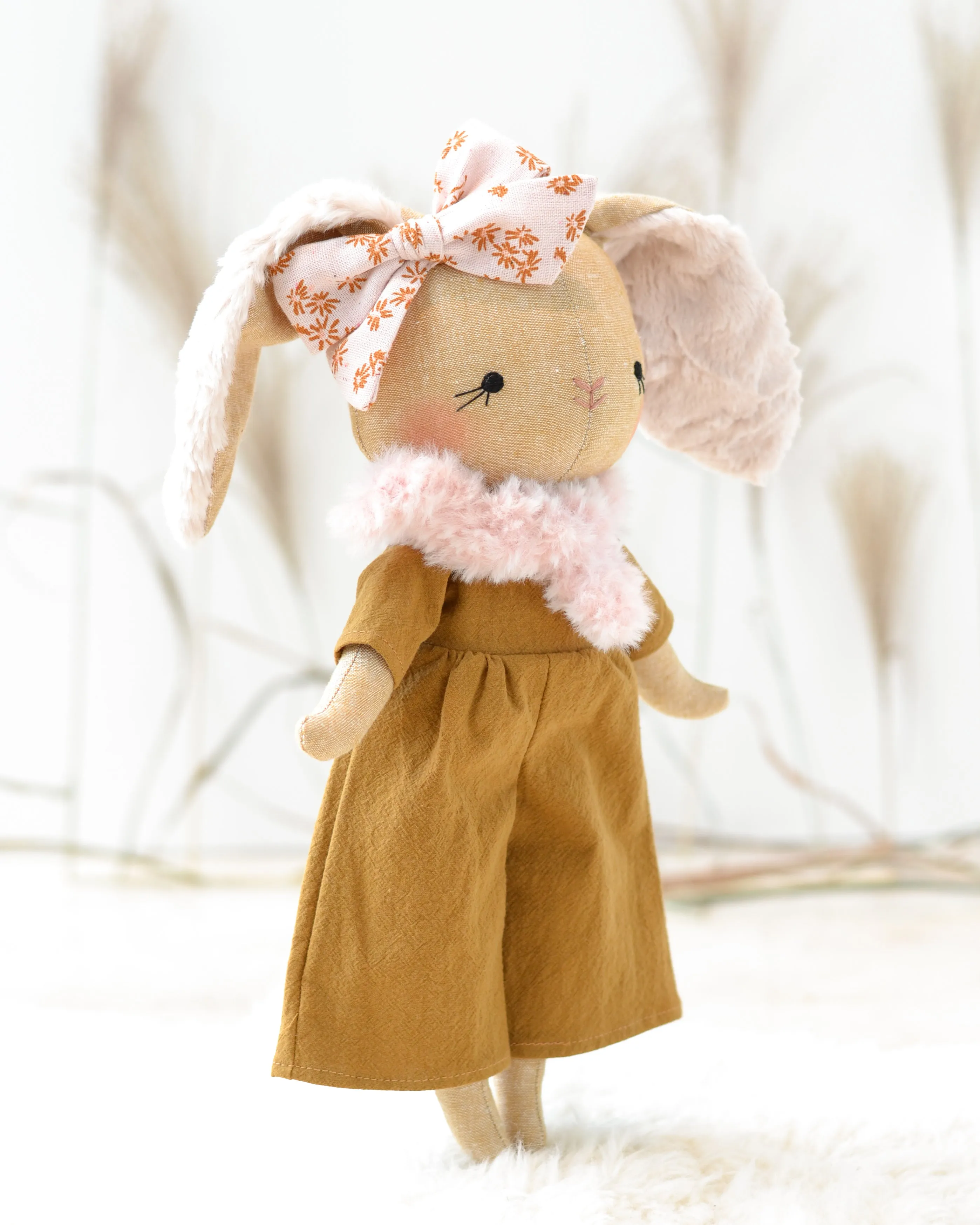 Bunny Soft Toy Jeanne Faux fur scarf