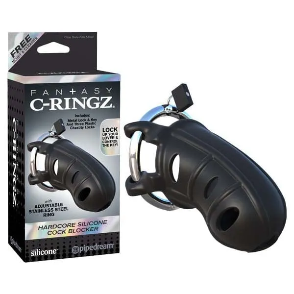 C-ringz Hardcore Silicone Cock Blocker -  Cock Cage