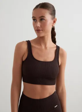 Cacao Ribbed Seamless Bra