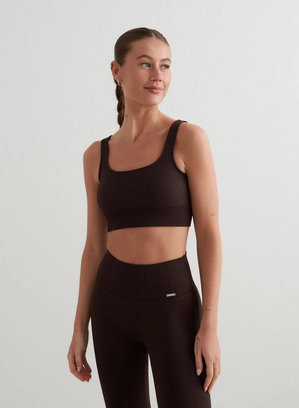 Cacao Ribbed Seamless Bra