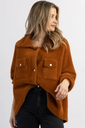 CAMEL FRANKIE SOFT FUR SHACKET