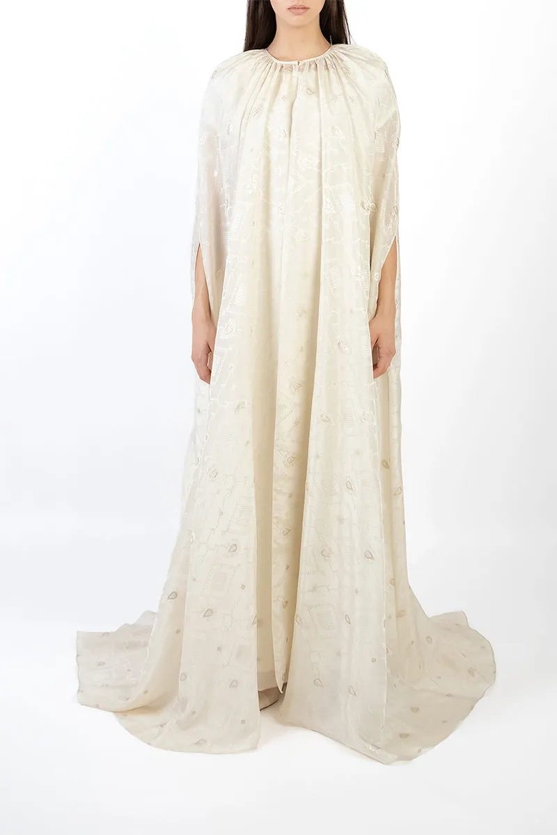 CAPE DRESS IN LIGHT GOLD