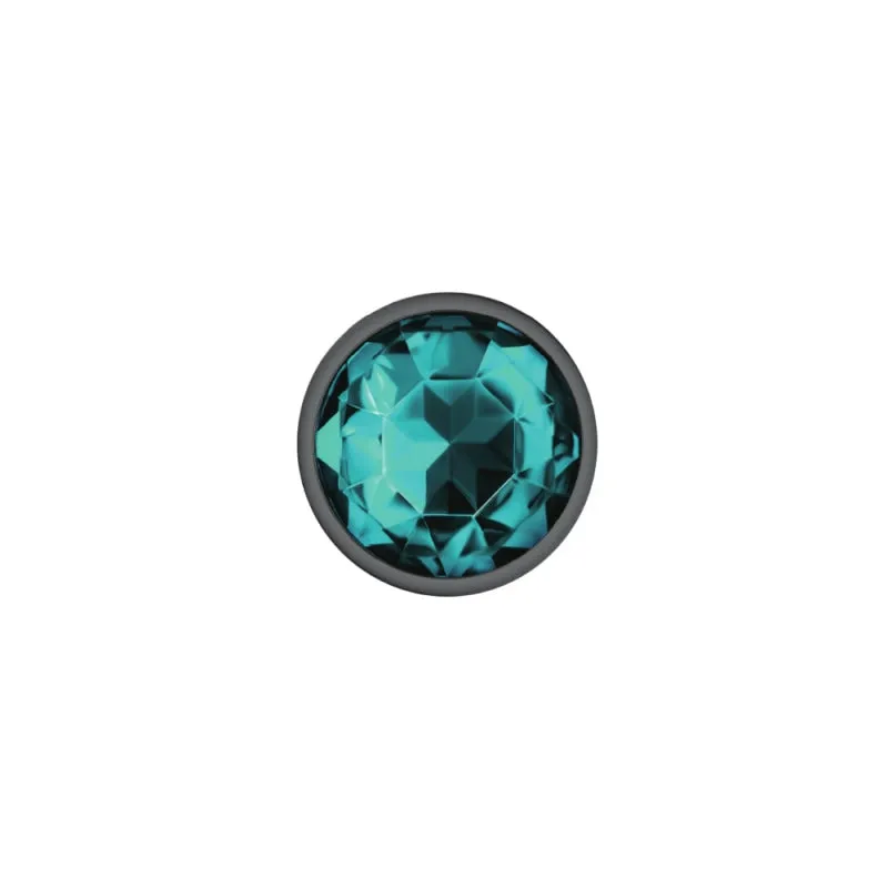 Cheeky Charms - Gunmetal Metal Butt Plug - Round - Teal - Medium