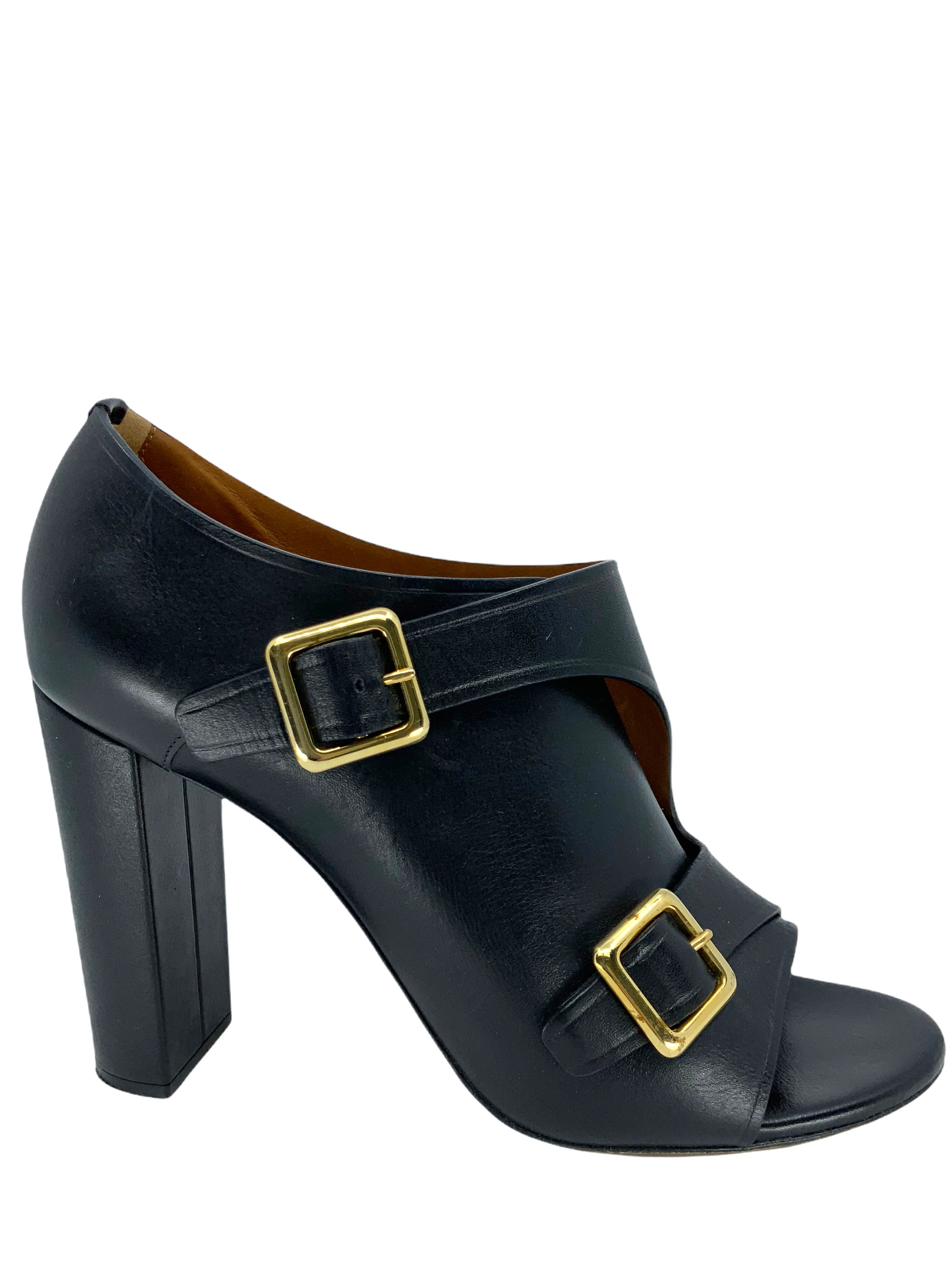 Chloe Double Monk Strap Leather Booties Size 11