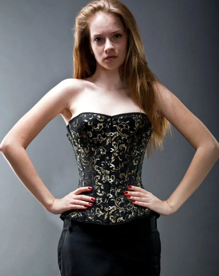 Classic brocade corset with a classic busk. Gothic Victorian, steampunk affordable corset