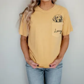 Comfort Color Pocket Golden Retriever Dog ,dog mom Shirt , Dog Mom Shirt, Dog Lover, Dog Mom Gift, Golden Retriever Dog , Fur Mom